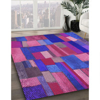 Patterned Dark Magenta Purple Rug, pat28pur