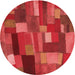 Square Patterned Red Rug, pat28rd