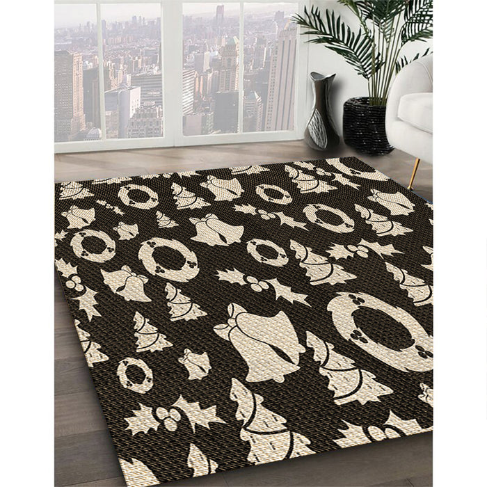 Patterned Camel Brown Rug in Family Room, pat280brn