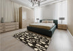 Patterned Camel Brown Rug in a Bedroom, pat280brn