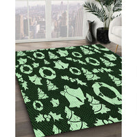 Patterned Black Rug, pat280grn