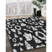 Machine Washable Transitional Black Rug in a Family Room, wshpat280gry