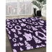 Patterned Deep Purple Rug in Family Room, pat280pur