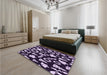 Patterned Deep Purple Rug in a Bedroom, pat280pur