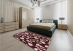 Patterned Chocolate Brown Rug in a Bedroom, pat280rd