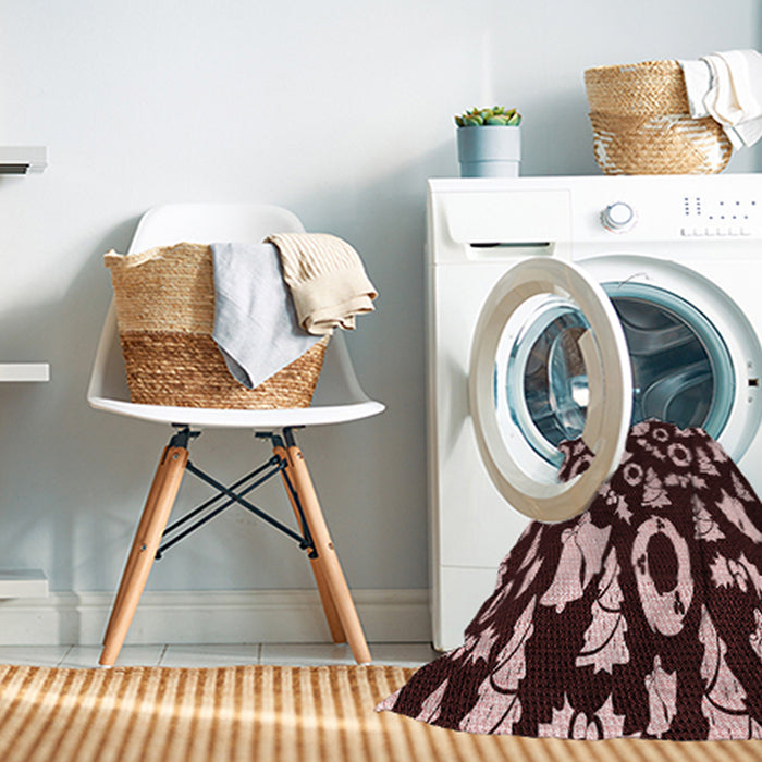 Machine Washable Transitional Chocolate Brown Rug in a Washing Machine, wshpat280rd