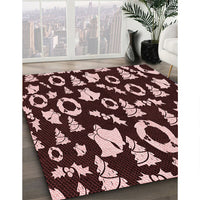 Patterned Chocolate Brown Rug, pat280rd