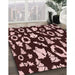 Patterned Chocolate Brown Rug in Family Room, pat280rd