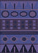 Patterned Slate Blue Rug, pat2800blu