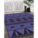 Machine Washable Transitional Slate Blue Rug in a Family Room, wshpat2800blu