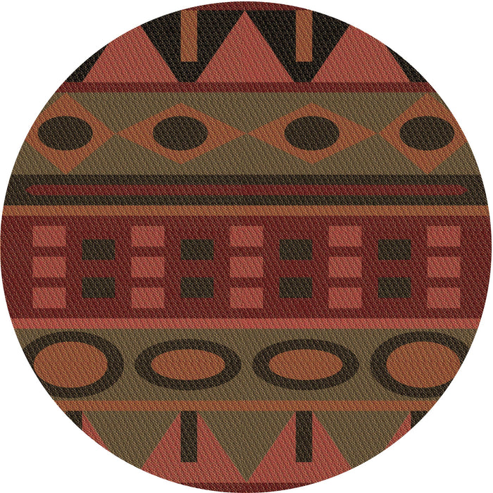 Square Patterned Saddle Brown Rug, pat2800brn
