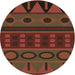Square Patterned Saddle Brown Rug, pat2800brn