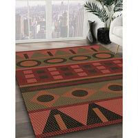Patterned Saddle Brown Rug, pat2800brn