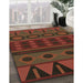 Patterned Saddle Brown Rug in Family Room, pat2800brn