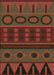 Patterned Saddle Brown Rug, pat2800brn