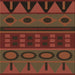 Round Patterned Saddle Brown Rug, pat2800brn