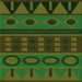 Round Patterned Dark Lime Green Rug, pat2800grn