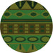 Square Patterned Dark Lime Green Rug, pat2800grn