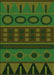 Patterned Dark Lime Green Rug, pat2800grn