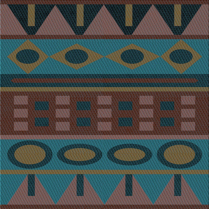 Round Patterned Green Rug, pat2800lblu