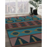 Patterned Green Rug, pat2800lblu