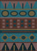 Patterned Green Rug, pat2800lblu