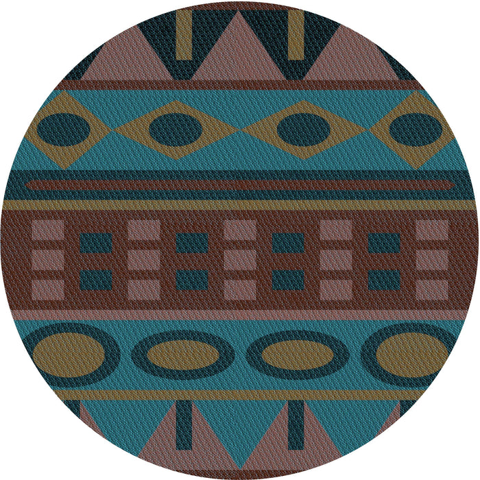 Square Patterned Green Rug, pat2800lblu