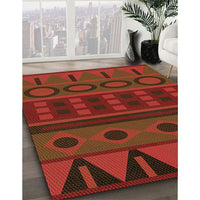 Patterned Mahogany Brown Rug, pat2800org