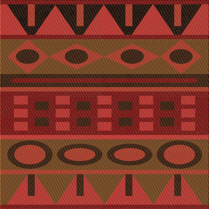 Round Patterned Mahogany Brown Rug, pat2800org