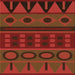 Round Patterned Mahogany Brown Rug, pat2800org