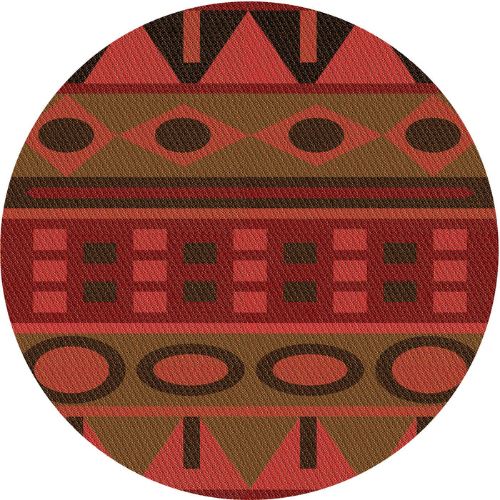 Square Patterned Mahogany Brown Rug, pat2800org
