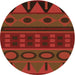Square Patterned Mahogany Brown Rug, pat2800org