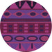 Square Patterned Magenta Pink Rug, pat2800pur