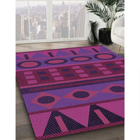 Patterned Magenta Pink Rug, pat2800pur