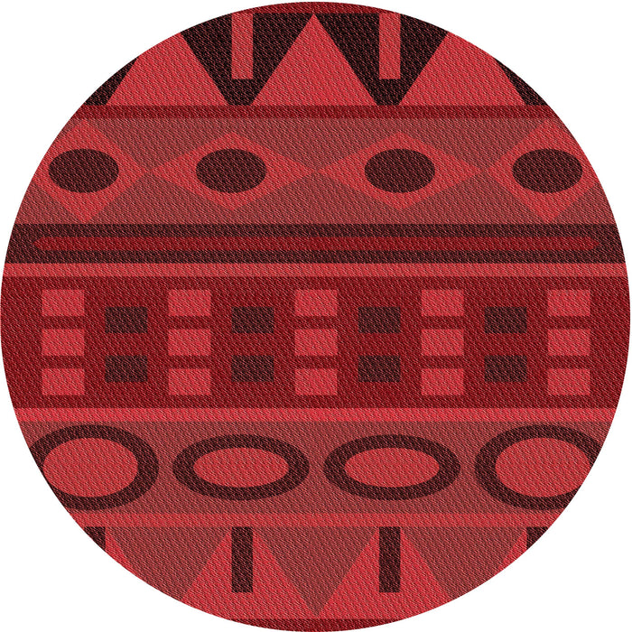 Square Patterned Red Rug, pat2800rd