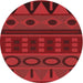 Square Patterned Red Rug, pat2800rd