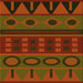 Round Patterned Tomato Red Rug, pat2800yw