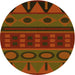 Square Patterned Tomato Red Rug, pat2800yw