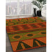 Patterned Tomato Red Rug in Family Room, pat2800yw