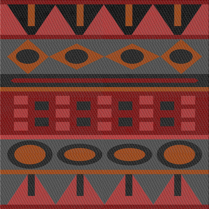 Square Patterned Chestnut Brown Novelty Rug, pat2800