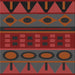 Square Patterned Chestnut Brown Novelty Rug, pat2800