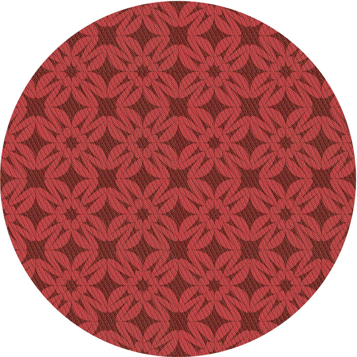 Square Patterned Red Rug, pat2801brn