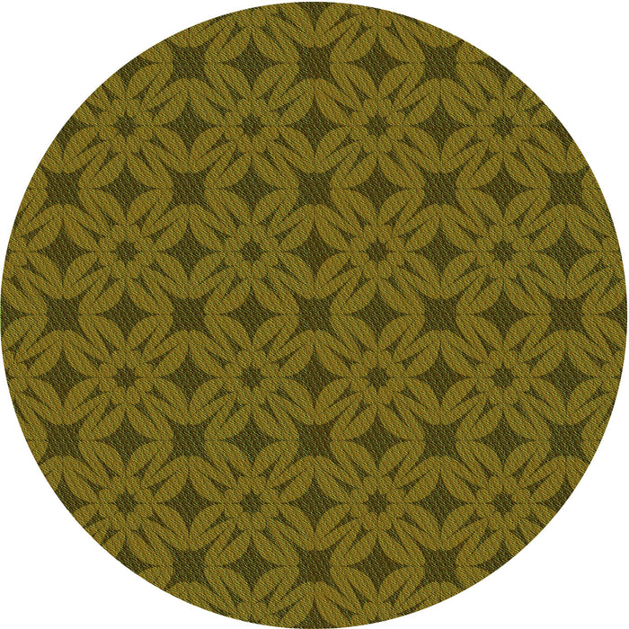 Square Patterned Dark Yellow Green Rug, pat2801grn
