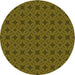 Square Patterned Dark Yellow Green Rug, pat2801grn