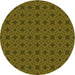 Square Machine Washable Transitional Dark Yellow Green Rug in a Living Room, wshpat2801grn