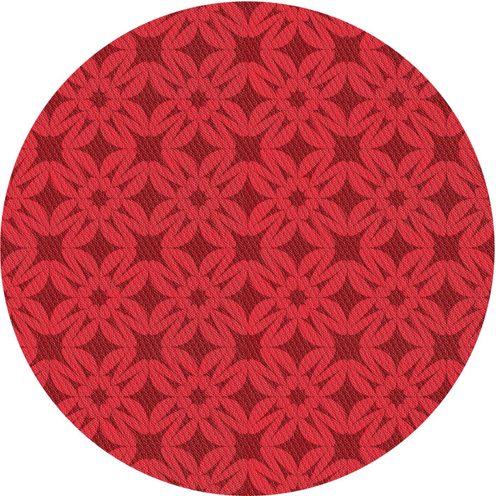 Square Patterned Red Rug, pat2801rd