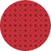Square Patterned Red Rug, pat2801rd