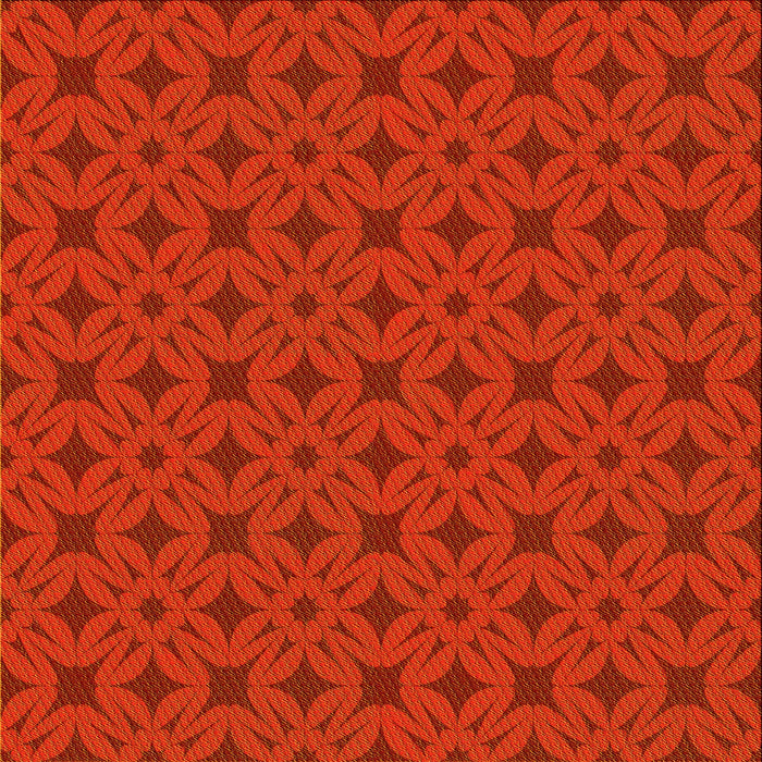 Round Patterned Scarlet Red Rug, pat2801yw