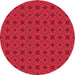 Square Machine Washable Transitional Red Rug, wshpat2801