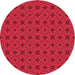 Sideview of Patterned Red Novelty Rug, pat2801